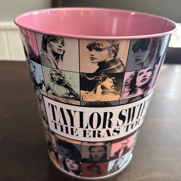 Taylor Swift Eras Movie AMC Pink Metal Popcorn Bucket Garbage can, Party Favors - Picture 4 of 5